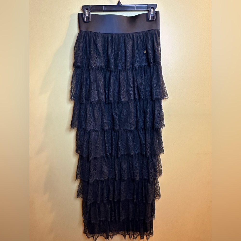Tt Tiered Black Lace Maxi Skirt - 2